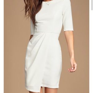 NWT Lulus Westwood White Half Sleeve Sheath Dress